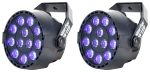 2 Eliminator Mini Par UV LED DMX Par Can Blacklights For DJ Stage Clubs Bars ADJ Sale