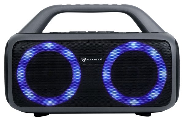 (2) Rockville RRB50 Portable Bluetooth Speakers w LED+Wireless Stereo Linking Supply