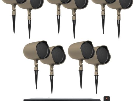 (10) JBL GSF6-TN 6.5  Landscape Ground Stake Wall 70v Commercial Speakers+Amp Supply