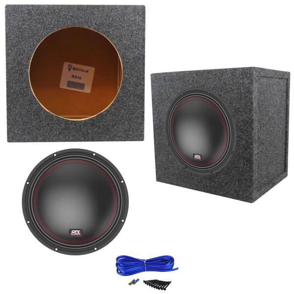 MTX 5510-44 10  800 Watt DVC 4-ohm Car Audio Subwoofer+Sealed Sub Box Enclosure Online Sale