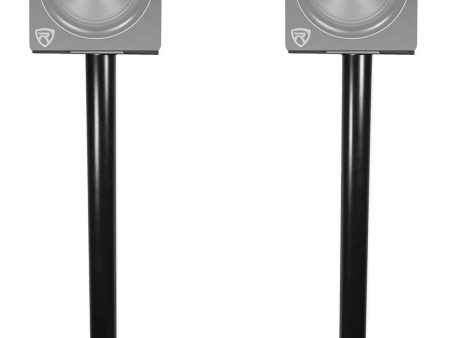 Pair Rockville RS37B 37  Steel Bookshelf Speaker   Studio Monitor Stands in Black Sale