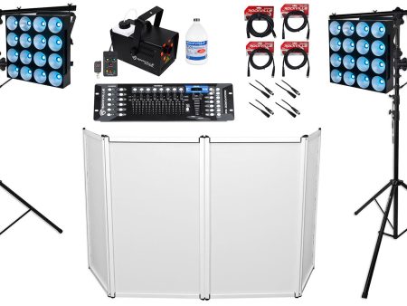 (4) American DJ DOTZ MATRIX COB Wash Blinder Lights+DMX Controller+Facade+Fogger For Discount