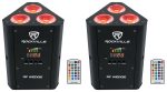 2 Rockville RF WEDGE BLACK RGBWA+UV Battery Wireless DMX DJ Up Lights+RF Remotes Supply