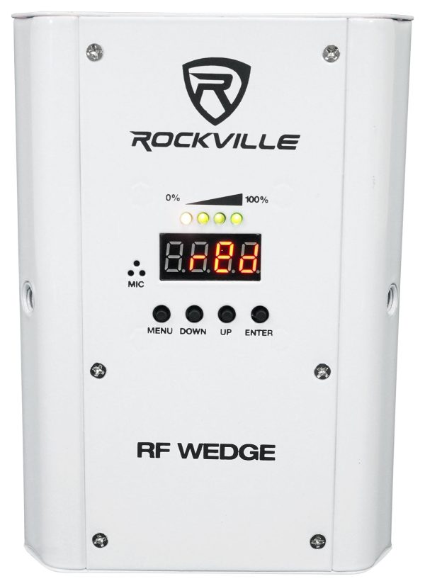 (10) Rockville RF WEDGE WHITE RGBWA+UV Battery Wireless DMX Up Lights+RF Remotes Online Hot Sale