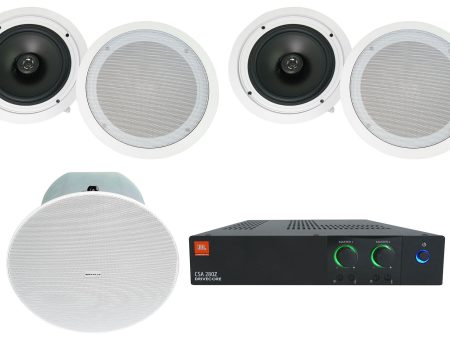 JBL CSA 280Z Commercial 70v Amplifier+(4) 8  In-Ceiling Speakers+Subwoofer Sub For Cheap