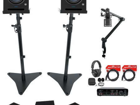 (2) Presonus Eris Pro 8 8  Studio Monitors+Interface+Stands+Mic+Headphones+Boom For Discount