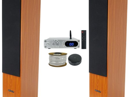 2) Rockville RockTower 64C Home Audio Tower Speakers+Bluetooth Amp+Wifi Receiver For Discount