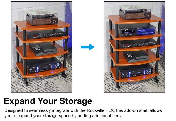 Rockville SHELF FOR FLX CLASSIC WOOD Add-On Shelf + Tubes For FLX Hot on Sale