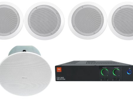 JBL CSA 280Z Commercial 70v Amplifier+(4) 6.5  In-Ceiling Speakers+8  Subwoofer Online Sale