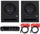 (2) Presonus Eris Pro 6 Powered 6  Studio Monitors Speakers + 2x2 USB Interface Online