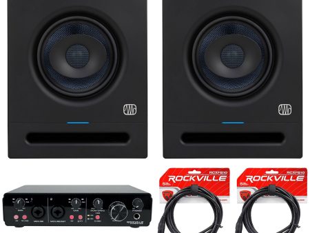 (2) Presonus Eris Pro 6 Powered 6  Studio Monitors Speakers + 2x2 USB Interface Online