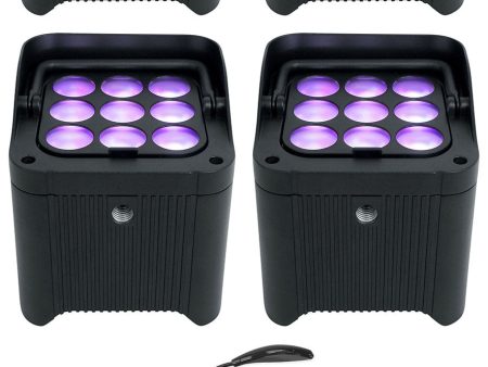 (4) Chauvet DJ Freedom Par H9 IP RGBAW+UV Wireless DMX Par Can Lights+Controller Discount