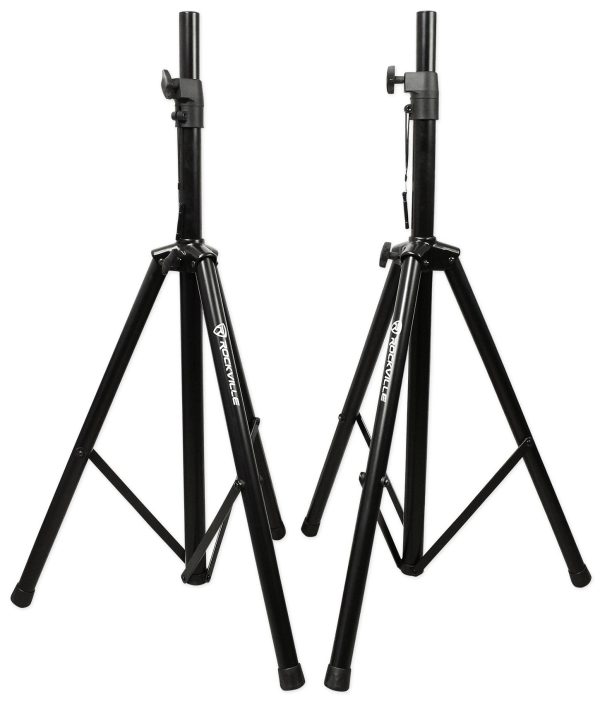 (2) Rockville RPG12 12  Powered 800w DJ PA Speakers+Stands+Mixer+Microphones For Sale