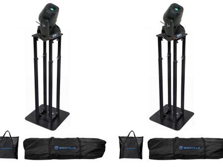 (2) Rockville ROCK SPOT 260W DJ Moving Head Spot Gobo Lights+Black Totem Stands Online now