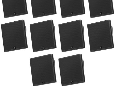 10 JBL SLP14 T-BK Sleek Low-Profile On Wall Mount 4  70v Commercial Speakers+Amp Online Sale