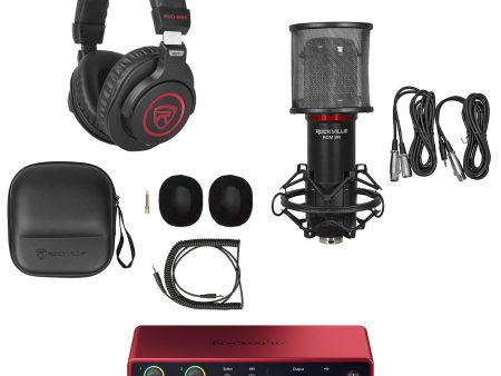 Focusrite Scarlett 4i4 4th Gen USB Recording Audio Interface + Mic + Headphones Online now