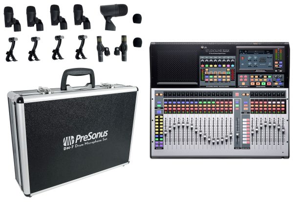 Presonus STUDIOLIVE 32SX Compact 32-Ch. 22-Bus Digital Mixer+Free DM-7 Drum Mics For Sale