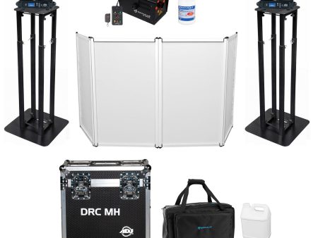 (2) American DJ FOCUS BEAM LED DMX Moving Head Lights+Case+Stands+Facade+Fogger For Cheap