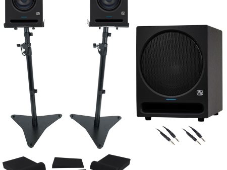 (2) Presonus Eris Pro 6 Powered 6  Studio Monitors+Stands+Pads+10  Subwoofer Discount