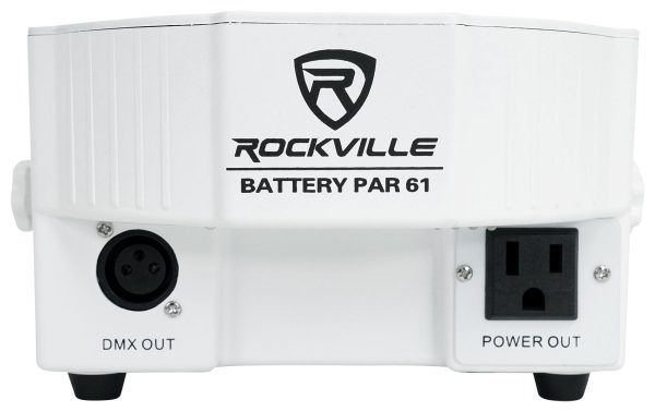 10 Rockville BATTERY PAR 61 White Rechargeable RGBWA+UV DMX DJ Up-Lights+Remotes on Sale