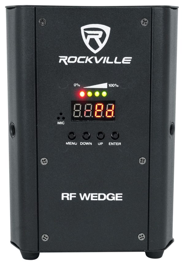 3 Rockville RF WEDGE BLACK RGBWA+UV Battery Wireless DMX DJ Up Lights+RF Remotes Sale