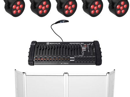 10) Chauvet DJ SlimPAR H6 ILS RGBAW+UV LED DMX Par Wash Lights+Facade+Controller Cheap