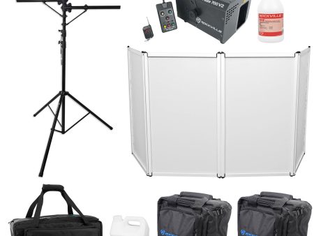 (4) American DJ COB Cannon LP200ST Wash w Remote Lights+Stand+Hazer+Facade+Bags Supply