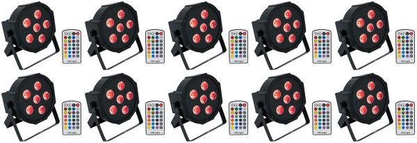 (10) Rockville BATTERY PAR 6RF Rechargeable RGBWA+UV Wireless DMX Lights+Remotes Fashion