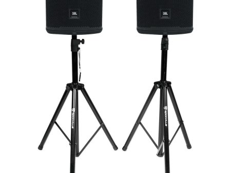 (2) JBL EON710 10  1300w Powered Active DJ PA Speakers w Bluetooth DSP+Stands Fashion