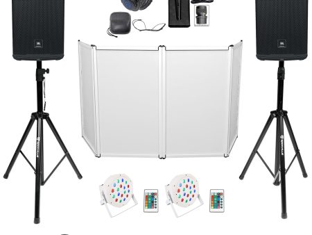 JBL DJ Package w  (2) EON712 12  Speakers+Facade+Stands+Lights+Mic+Headphones Hot on Sale