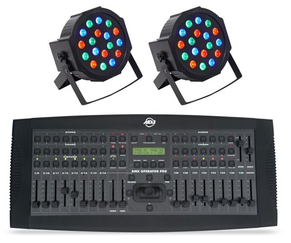 American DJ ADJ DMXOPERATOR PRO 136-Channel DMX Lighting Controller+2) Up-Lights Supply