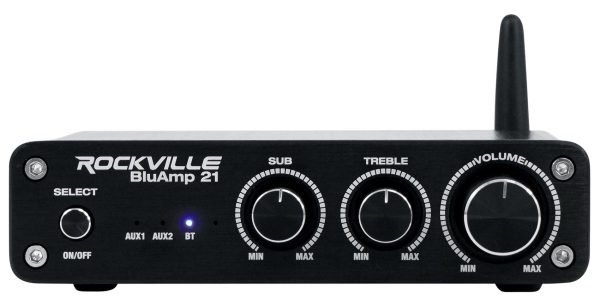 Rockville BLUAMP 21 BLACK 2.1 Channel Bluetooth Home Amp+Wifi Streaming Receiver For Cheap