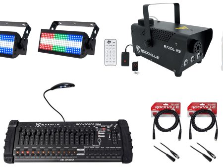 (2) American DJ JOLT 300 RF Blinder Strobe Lights+DMX Controller+Fogger+Remote Sale