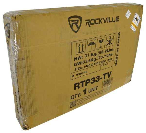 (2) Rockville RTP33-TV White Black Totem DJ Speaker Lighting Stands w  TV Mount Online Sale