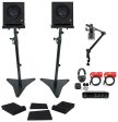 (2) Presonus Eris Pro 6 6  Studio Monitors+Interface+Stands+Mic+Headphones+Boom Fashion