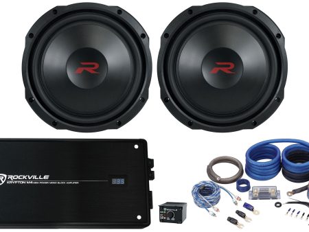 (2) Alpine RS-W12D4 12” 600w RMS Shallow Subwoofers DVC Slim Subs+Mono Amplifier Online now