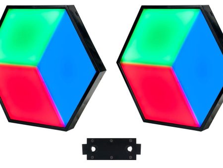 (2) American DJ ADJ 3D VISION PLUS DMX RGB LED Panels+Clamps For Bar Club Stage Fashion