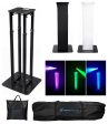 Rockville RTP32B Totem Moving Head Light Stand +Black+White Scrims+Carry Bags For Sale