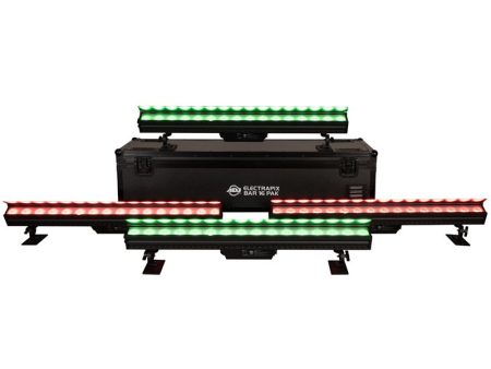 American DJ ADJ ElectraPix Bar 16 Pak (4) DMX RGBAL+UV Bar Lights w  Flight Case Cheap