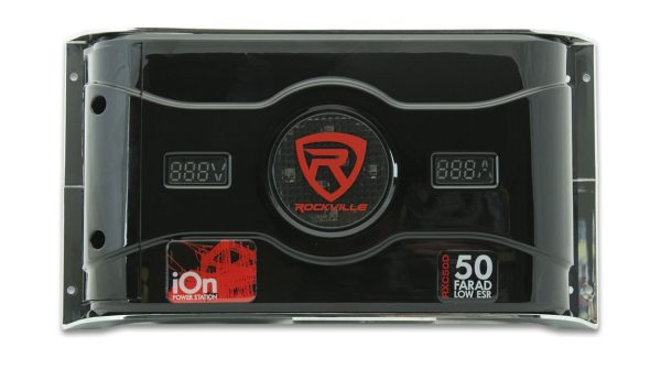 Rockville RXC50D v2 50 Farad 24V Car Audio Capacitor with Voltage+Amerage Meter Online now