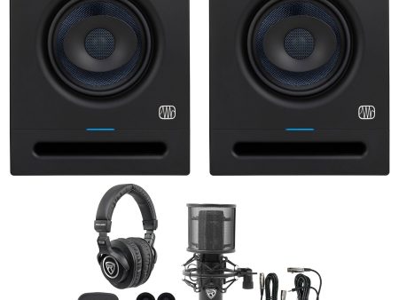 (2) Presonus Eris Pro 6 Powered 6  2-Way Studio Monitors Speakers+Headphones+Mic Online Hot Sale