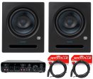 (2) Presonus Eris Pro 8 Powered 8  Studio Monitors Speakers + 2x2 USB Interface Cheap