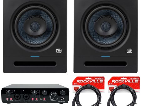 (2) Presonus Eris Pro 8 Powered 8  Studio Monitors Speakers + 2x2 USB Interface Cheap