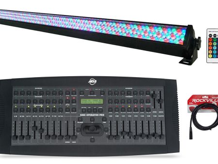 American DJ ADJ DMXOPERATOR PRO 136-Channel DMX Lighting Controller+Light+Cable For Sale