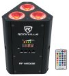 3 Rockville RF WEDGE BLACK RGBWA+UV Battery Wireless DMX DJ Up Lights+RF Remotes Sale