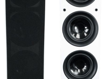 (2) Rockville RockTower 68W White Home Audio Tower Speakers Passive 8 Ohm Cheap