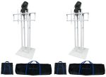 (2) Rockville ROCK SPOT 260W DJ Moving Head Spot Lights+White Totem TV Stands Sale