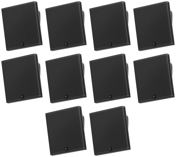 (10) JBL SLP14 T-BK Sleek Low-Profile On Wall Mount 4  70v Commercial Speakers Fashion