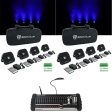 Rockville 8 PACK MINI RF1 V2 Black Up Lights+Bag+Remote+Wireless DMX Controller Discount