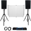 DJ Package w  2) JBL EON715 15  1300w Powered Speakers w Bluetooth+Stands+Facade Online Sale